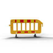 Crowd barrier | made of plastic | fence element yellow | film RA1/A | red / yellow